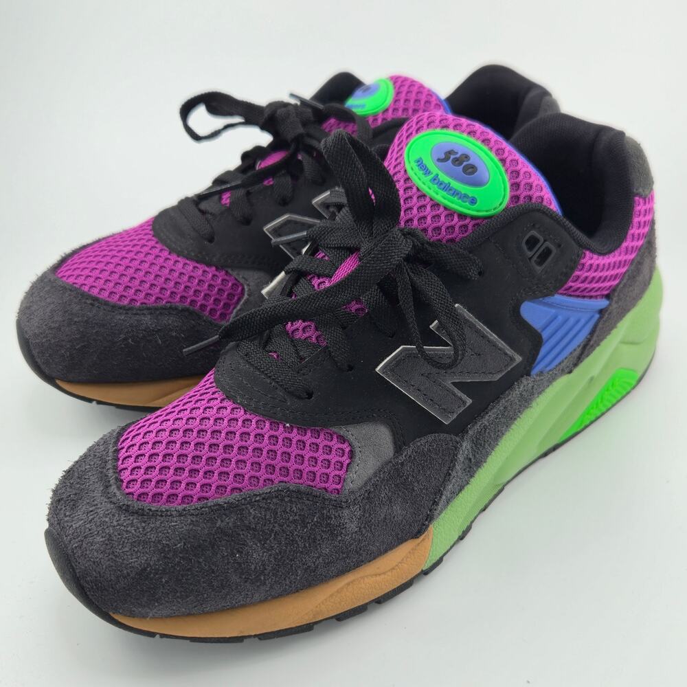 New Balance 580 Grey Multi-Color Men's Size 9 MT580HSC Purple Green Sneakers